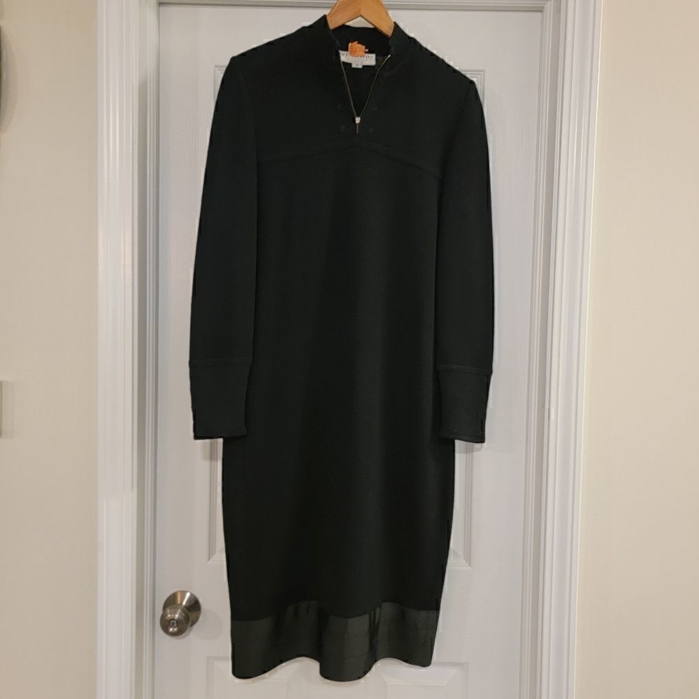 Vintage ST. JOHN Marie Gray knit black dress size 6